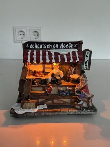 Typisch Hollands Schaatsen en Sleeën Kraam aanv kerstdorp beschikbaar voor biedingen