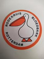 Leuke oude sticker. RODE KRUIS BLOEDBANK Rotterdam., Ophalen of Verzenden, Zo goed als nieuw