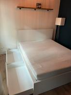Malm bed 160x200 + 2 Luroy lattenbodems. White. Ikea, Huis en Inrichting, Slaapkamer | Bedden, Ophalen, Gebruikt, Wit, Tweepersoons