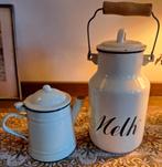 Emaille Melkbusje en Melkkannetje, Ophalen of Verzenden