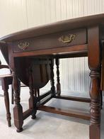 Inklapbare ovale eettafel tafel kersen / koloniaal, Huis en Inrichting, Tafels | Eettafels, Ophalen, Gebruikt, 100 tot 150 cm