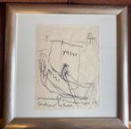 Anton Heyboer krijttekening gesigneerd en ingelijst, Antiek en Kunst, Ophalen of Verzenden