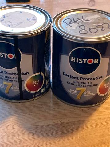 1,5 blik van 0,75l blik buitenlak ral 8022 beschikbaar voor biedingen