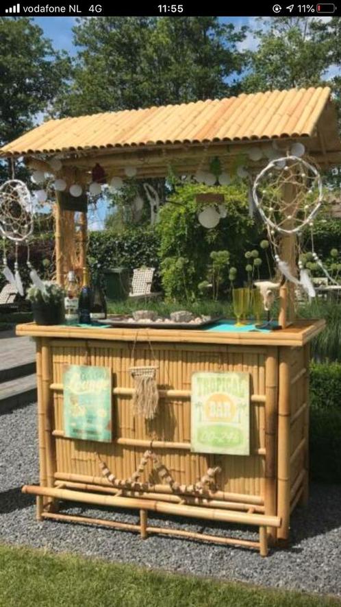 Ibiza bamboe bar huren € 80,- bar huur - cocktailbar huren, Hobby en Vrije tijd, Feestartikelen | Verhuur, Zo goed als nieuw, Overige