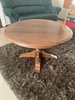Salon tafel, donker eiken, rond, Huis en Inrichting, Tafels | Salontafels, Ophalen, Gebruikt, 50 tot 100 cm, 50 tot 75 cm
