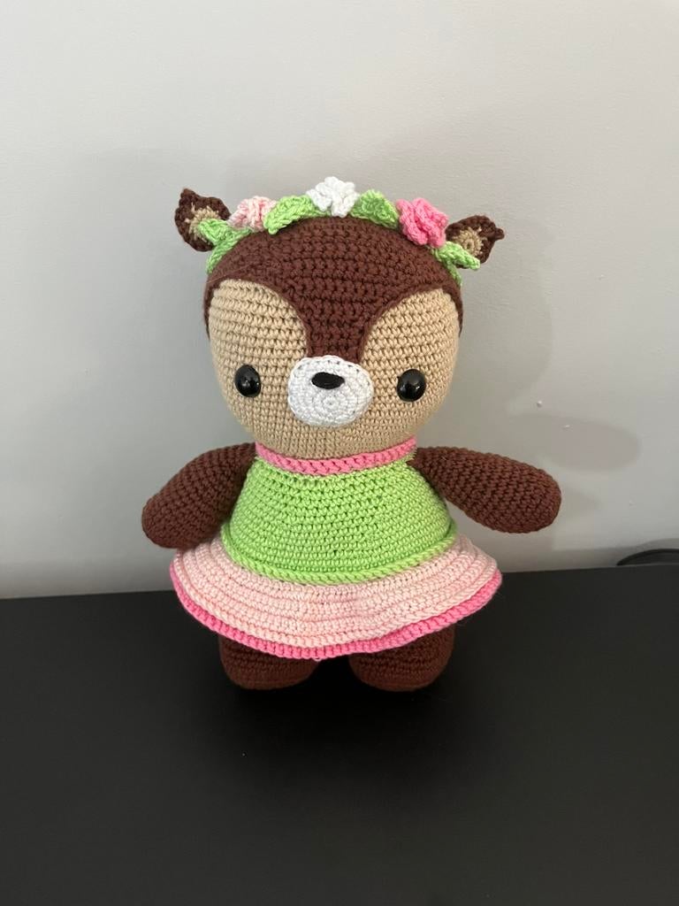 Gehaakte hert, Kinderen en Baby's, Speelgoed | Knuffels en Pluche, Ophalen of Verzenden, Nieuw, Overige typen