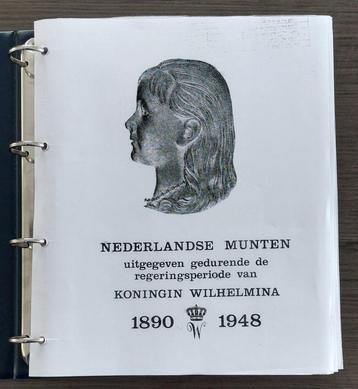 Collectie van ca. 185 munten Wilhelmina 1891 / 1948 in album beschikbaar voor biedingen