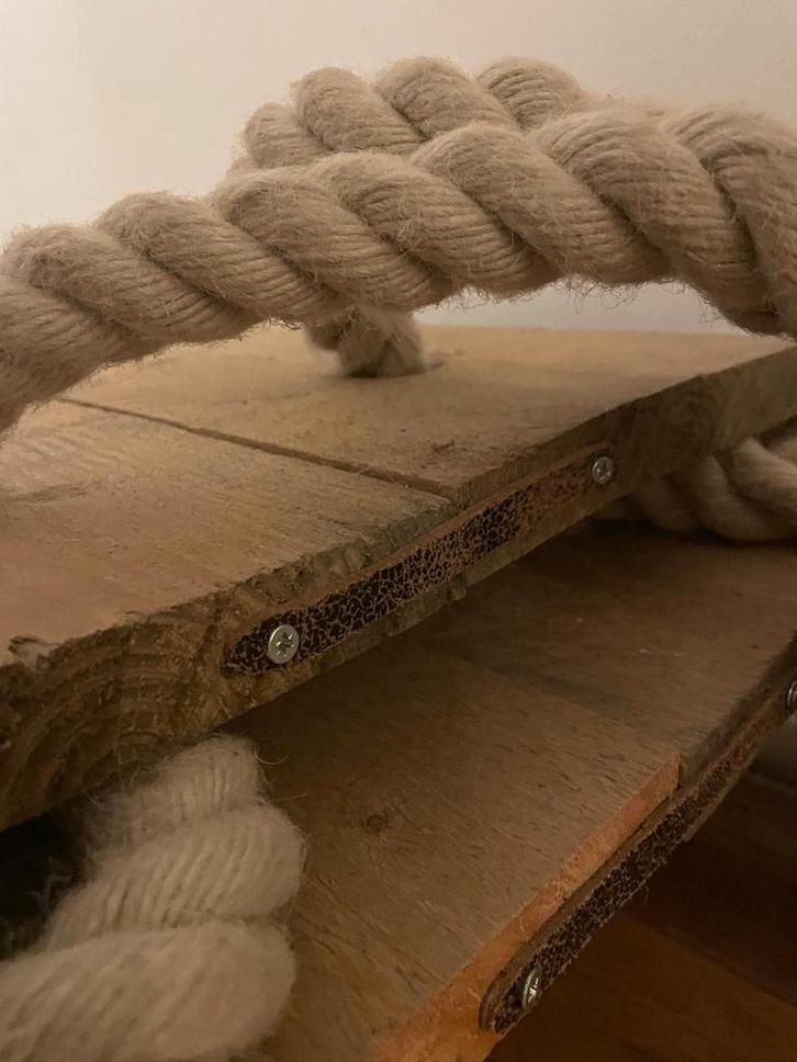 Unieke Hangkast van Touw en Hout, Huis en Inrichting, Kasten | Kledingkasten, Zo goed als nieuw, 100 tot 150 cm, 50 tot 100 cm