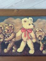 Teddyberen Schilderij in Houten Lijst - Klassiek Kunstwerkje, Ophalen