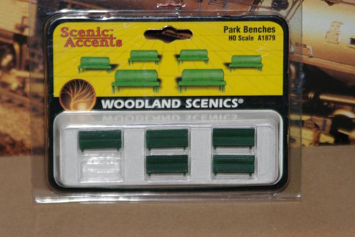Woodland Scenics H0 A1851 SCENIC ACCENTS Parkbanken NIEUW, Hobby en Vrije tijd, Modeltreinen | H0, Nieuw, Brug, Tunnel of Gebouw