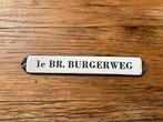 Emaille deurpostje 1e Branden Burgerweg ca 1950, Ophalen of Verzenden