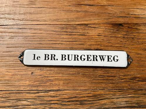 Emaille deurpostje 1e Branden Burgerweg ca 1950, Antiek en Kunst, Antiek | Emaille, Ophalen of Verzenden