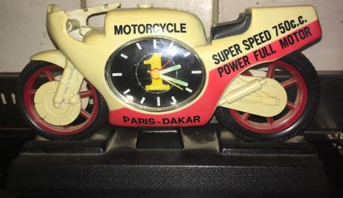 Motorcycle Paris Dakar Klok Wekker Super Speed, Witgoed en Apparatuur, Wekkers, Gebruikt, Analoog, Verzenden