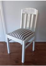 witte stoel eikenhout stoel zwart/witte stof @DOC61, Ophalen, Hout, Gebruikt, Wit