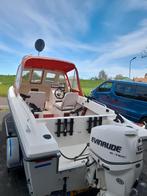 Visboot Warrior 165 75pk en 4pk hulpmotor en trailer., Watersport en Boten, Zo goed als nieuw, Ophalen, 70 pk of meer, 3 tot 6 meter