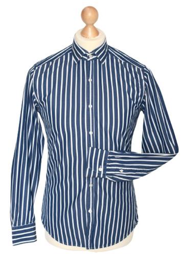 Xacus overhemd, gestreept, supercotone blauw, Mt. 38 / S beschikbaar voor biedingen