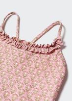 Oud roze badpak met tof printje en ruches Mango mt 104/110, Kinderen en Baby's, Kinderkleding | Maat 104, Meisje, Gebruikt, Ophalen of Verzenden