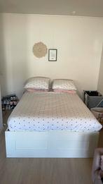 Brimnes bed Ikea + matras, Huis en Inrichting, Slaapkamer | Bedden, Gebruikt, 140 cm, Wit, Hout