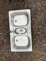 RVS Spoelbak met Kraan, Gebruikt, 100 tot 150 cm, Ophalen of Verzenden, Minder dan 100 cm