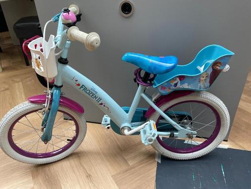 Leuke meisjes fiets "FROZEN", Fietsen en Brommers, Fietsen | Meisjes, Gebruikt, 16 inch, Handrem, Ophalen