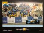 P.005 Poster Renault F.Alonso F1 Win Bahrein 2005, Rechthoekig Liggend, Ophalen of Verzenden, Zo goed als nieuw, Sport
