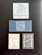 4 magneten tekst joy love tea, Ophalen of Verzenden, Zo goed als nieuw