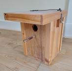 Vogelhuisje handgemaakt blank gelakt hout met plat dak nieuw, Ophalen of Verzenden, Nieuw
