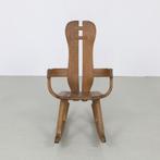 Brutalist Rocking Chair in Solid Oak by De Puydt, 1970s, Huis en Inrichting, Stoelen, Gebruikt, Ophalen