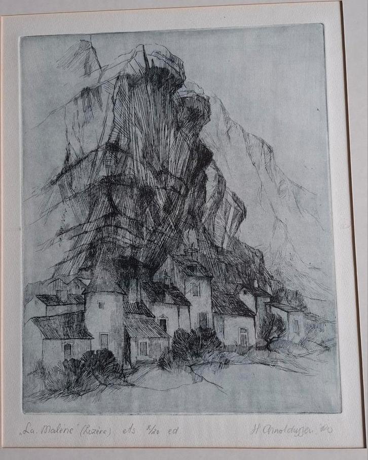 Henk Arnoldussen(1944), La malena. Ets. '80.2/20. Sign., Antiek en Kunst, Kunst | Etsen en Gravures, Ophalen