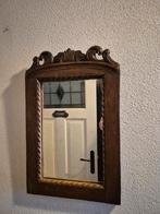 Antieke art deco spiegel - massief eiken, Antiek en Kunst, Ophalen of Verzenden, Rechthoekig, 50 tot 100 cm, Minder dan 100 cm