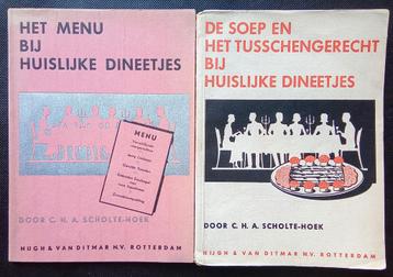 Vintage jaren ' 30 kookboeken C.H.A. Scholte-Hoek (1934-36) beschikbaar voor biedingen
