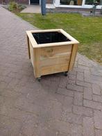 Bloembak plantenbak met wielen hout, Ophalen, Tuin, Minder dan 60 cm, Vierkant