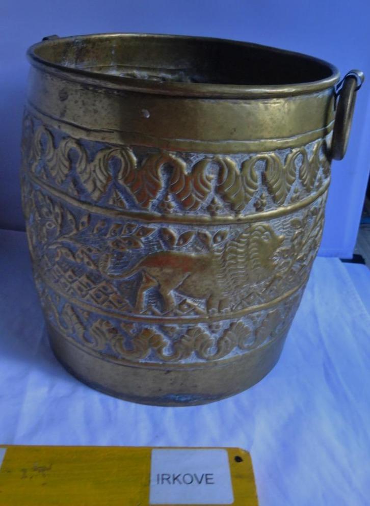 ANTIEK KOPEREN POT * MET DIEREN AFBEELDINGEN * Mooi! *, Antiek en Kunst, Antiek | Koper en Brons, Koper, Verzenden