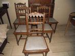 vintage jaren 60    6 eiken keukenstoelen  stoelen, Ophalen, Gebruikt, Bruin, Hout