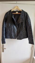 Vintage leren biker jack jas, Verzenden, Zwart, Maat 42/44 (L), Gedragen