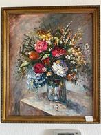 Bloemen in vaas - Olieverfschilderij, Antiek en Kunst, Kunst | Schilderijen | Klassiek, Ophalen