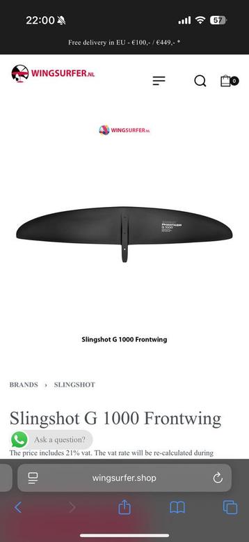 Gezocht slingshot G1000 frontwing beschikbaar voor biedingen
