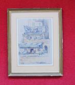 Henri van Os Delhez.1880-1976.Auberge in Ventimiglia Italië., Antiek en Kunst, Ophalen of Verzenden