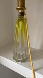 Glazen lamp Val Saint Lambert geel tafellamp lampvoet, Minder dan 50 cm, Ophalen of Verzenden, Zo goed als nieuw