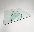 Moderne Italiaanse glazen salontafel, 1080's, Huis en Inrichting, Gebruikt, Design, Vierkant, Ophalen of Verzenden