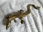 Oude , koperen salamander/ hagedis 19 cm, Ophalen of Verzenden