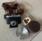 Vintage analoge camera: AGFA ISOLETTE Vario + lederen tas, Spiegelreflex, Gebruikt, Ophalen of Verzenden, Overige Merken