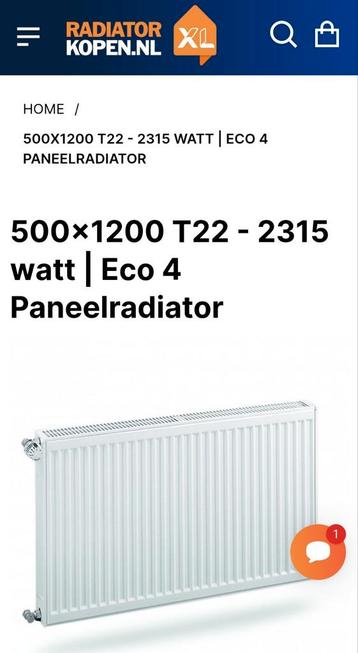 NIEUWE Radiator 2315 watt 500x1200 T22 incl voorplaat beschikbaar voor biedingen