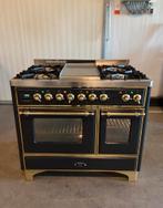 Luxe Boretti majestic messing fornuis - 90 cm, 60 cm of meer, Ophalen of Verzenden, Gas, Vrijstaand