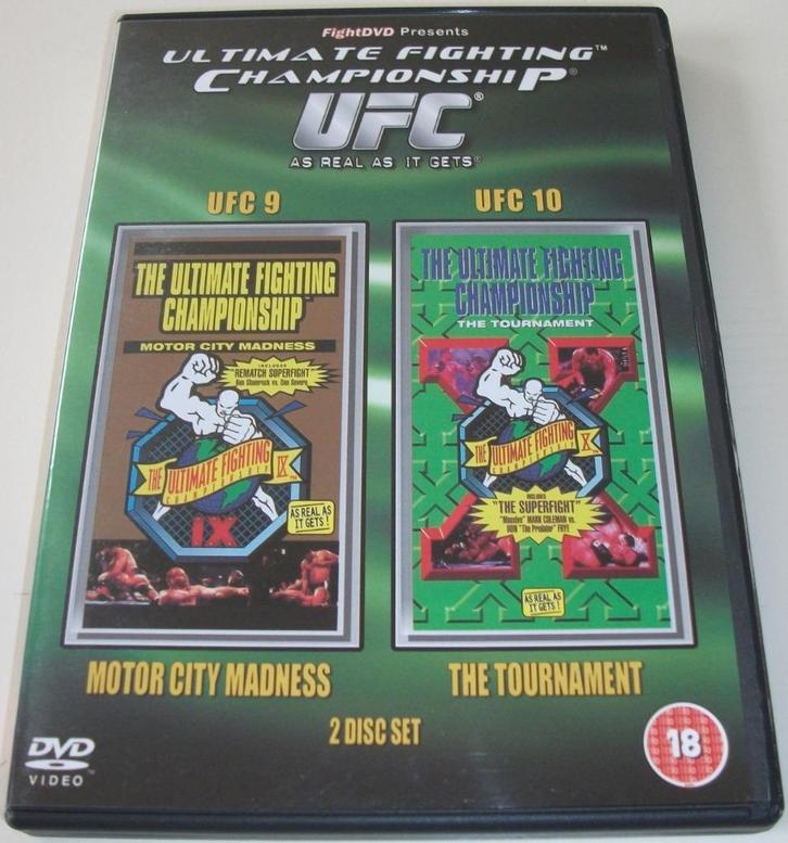 Dvd *** UFC 9 & UFC 10 *** 2-Disc Boxset, Cd's en Dvd's, Dvd's | Sport en Fitness, Zo goed als nieuw, Overige typen, Vechtsport
