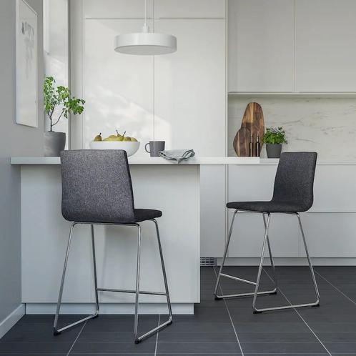 IKEA VOLFGANG barkrukken Midgrijs (4 stuks), Huis en Inrichting, Stoelen, Nieuw, Vier, Stof, Grijs, Ophalen of Verzenden