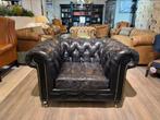 Gave Chesterfield clubfauteuil Vintage Zwart van Lifestyle, Ophalen of Verzenden