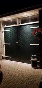 Houten garagedeuren, Doe-het-zelf en Verbouw, Deuren en Horren, Gebruikt, 120 cm of meer, Garagedeur, Ophalen of Verzenden