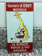 Emaille deurpostje LA GIRAFE zeepmerk, Ophalen of Verzenden, Gebruikt, Reclamebord