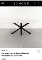Stijlvolle Marmerlook Eettafel 200x100, Huis en Inrichting, Tafels | Eettafels, Ophalen, 100 tot 150 cm, Eikenhout, Zo goed als nieuw